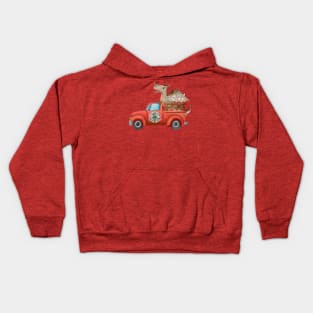 Dragon Christmas Tree Farm Kids Hoodie